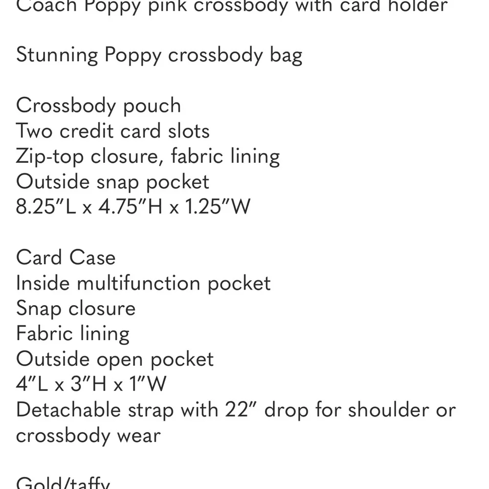 Coach Poppy Taffy Pink Leather Crossbody w/Card Case NWOT - Picture 4 of 10